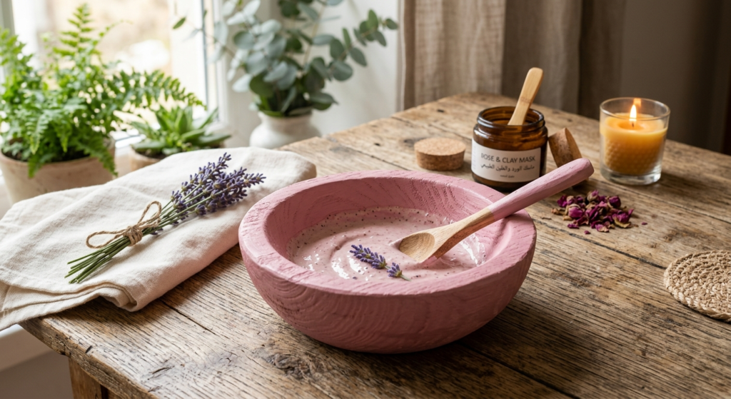 خطوات العناية الطبيعية بالجسم باستخدام مكونات منزلية آمنة.
