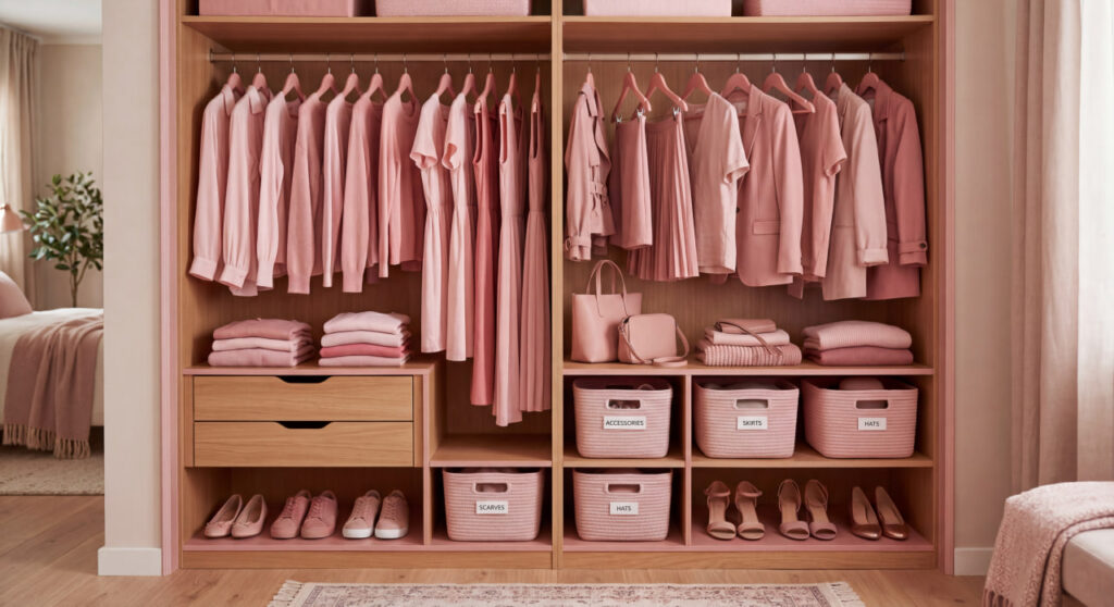 خزانة ملابس كبسولة مرتبة لتسهيل تنسيق خزانة ملابسك اليومية